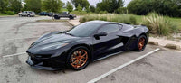 Front wheel detail — RVRN polished bronze spokes, custom forged 20x10 fitment Corvette