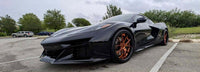 Side profile 2025 Corvette C8 E-Ray on staggered forged wheels bronze and black