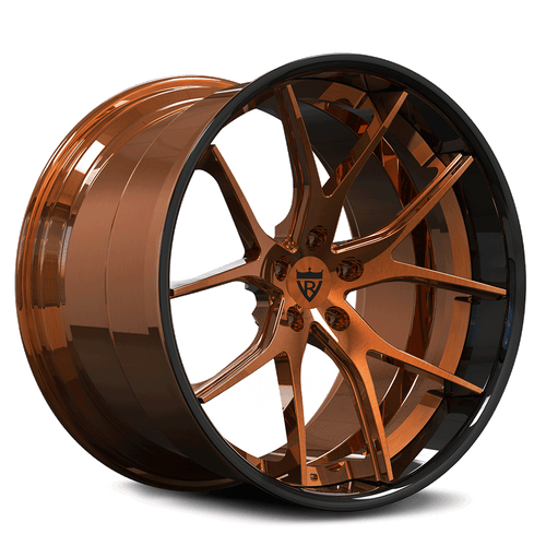 Custom forged concave wheel RV-DC24 in bronze finish for Corvette C8, machined from aerospace-grade 6061-T6 aluminum alloy.