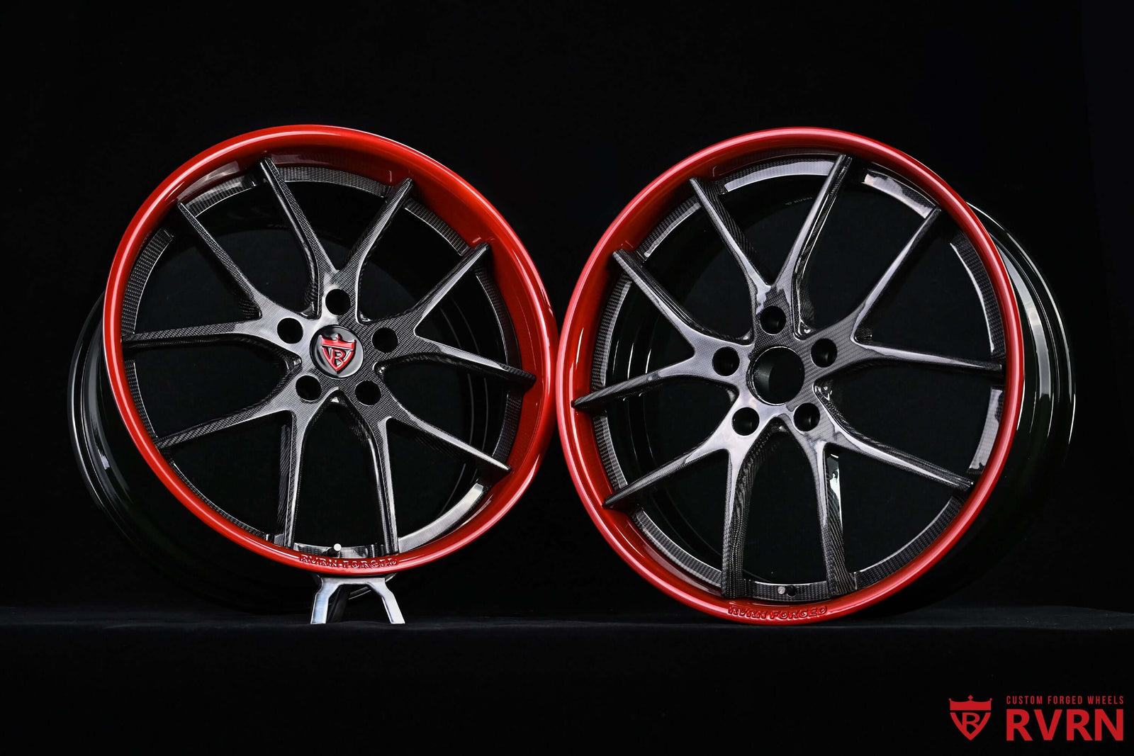 RVRN's made-to-order carbon fiber wrapped spoke wheels for V8 Vantage