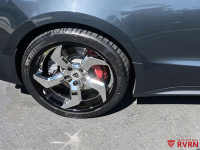 Low angle detail shot 2020 Corvette C8 Stingray Z51 on RV-DC25 forged 5 spoke rims 20x8.5 front 21x11 rear