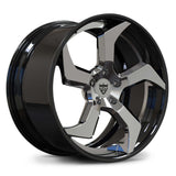 Custom Forged 5-Spoke Wheels for Corvette C8 - RV-DC25 2-Piece Chrome 2-Piece Chrome and Black Rims