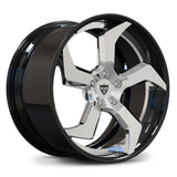 Custom Forged 5-Spoke Wheels for Corvette C8 - RV-DC25 2-Piece Chrome 2-Piece Chrome and Black Rims