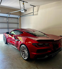 2024 Corvette C8 Z06 front view on RVRN RV-DC29 chrome forged wheels