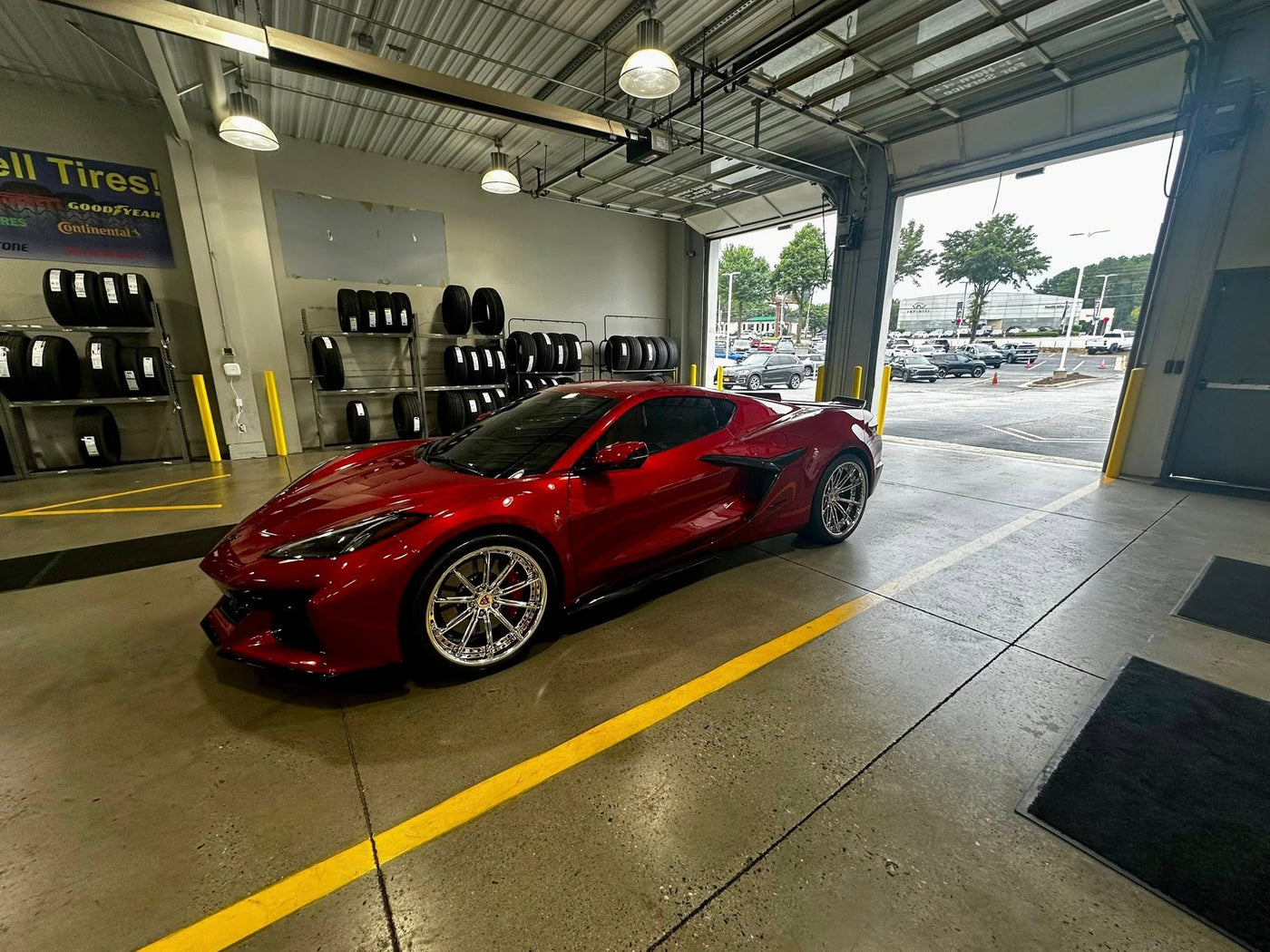 Rear angle of 2024 Corvette Z06 showing RVRN RV-DC29 dark red screws