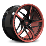 Custom forged monoblock wheel with full rose gold inner barrel, 5-spoke design for track builds, show cars, and daily drivers.