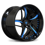 Blue Spoke 2-Piece Forged Deep Dish Wheel for Corvette – Custom Fit Deep Lip Rims