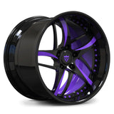 Purple Spoke & Inner Barrel Forged 2-Piece Deep Dish Wheel – Lightweight Racing Rims  