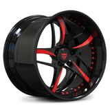 Red Spoke Forged 2-Piece Deep Dish Wheel for Corvette – Racing Style Custom Upgrade