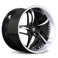 White Lip & Spoke Forged 2-Piece Deep Dish Wheel – Custom Corvette & Mustang Rims 