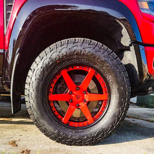 Aggressive fitment of RVRN DF14 20x9 +10MM deep dish forged wheels on Ram TRX