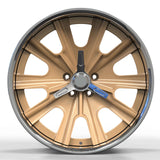 Custom forged 2-piece bronze wheel RV-DF67 for 1967 Ford Mustang GT by RVRN Wheels.