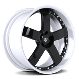 Tesla Model Y Wheels- deep dish 5 spoke black and white custom forged rims-RVRN RV-DF93 5 LUG SERIES-21inch staggered setup