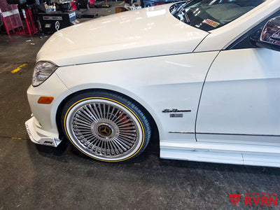 Rear fitment of Mercedes E350 W212 with RVRN RV-DM05 19x9.5 chrome forged wheel