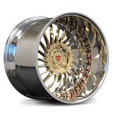 Custom forged deep lip wheel showcasing intricate design and chrome finish, ideal for deep dish rim applications.