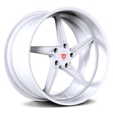 White deep dish forged wheels, specially built for 2014 Porsche Cayman Widebody. 
