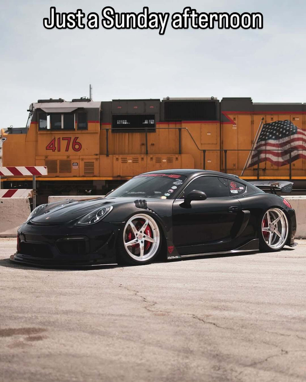 Custom forged 5 spoke rims installed on Porsche Cayman