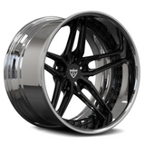 C5 Corvette 18" 5 spoke wheel in chrome finish, deep dish rims, custom forged 2-piece by RVRN Wheels