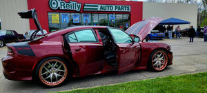 Rolling shot 2018 Dodge Charger Daytona on RVRN forged RV-DR08 deep dish wheels rose gold and red accents