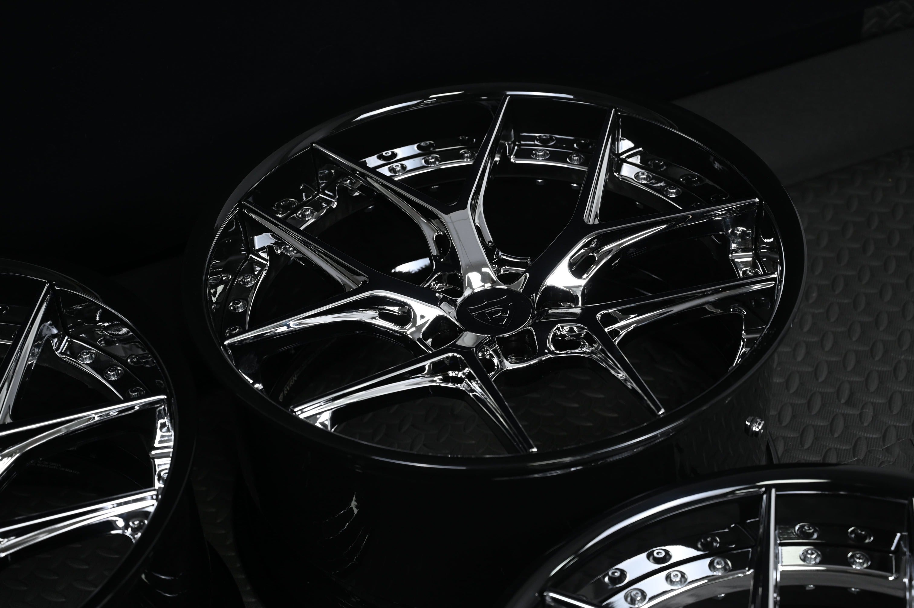 Custom Wheels for Jaguar F-Type: Chrome Black Forged Rims RV-DR08 ...