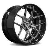 Jaguar F type custom wheels-chrome and black deep dish aftermarket rims-RVRN Forged