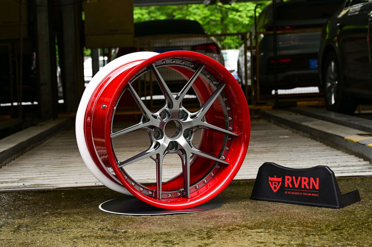 corvette c5 custom aftermarket wheels-deep dish red rims-rvrn forged 2-piece wheels