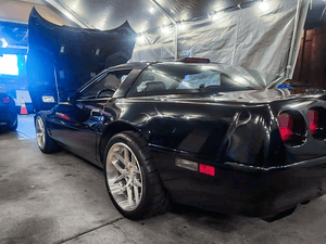 Full view of 1994 Corvette C4 ZR1 equipped with RVRN custom RV-DR08D forged wheels, showing polished details.
