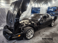 Rear view of 1994 Corvette ZR1 featuring RVRN RV-DR08D custom forged wheels, 18x12 rear setup in brushed aluminum.