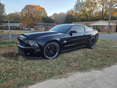 Gloss Black Barrel with Chrome spoke Ford Shelby Gt500 rear wheel 20x11,  forged design by RVRN Wheels.