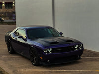 Rear view 2013 Dodge Challenger SRT8 with RVRN RV-DR08D deep dish forged wheels, gloss black barrel, 20x13 rear fitment