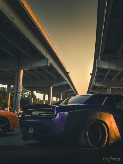 Custom forged 20x11 and 20x13 RVRN RV-DR08D wheels on 2013 Dodge Challenger SRT8, gloss black barrel