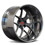 Chrome deep dish wheels-custom forged 2-piece rims- rvrn forged