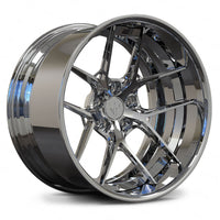 RV-DR08D: CUSTOM FORGED 2-PIECE BLACK DEEP DISH WHEELS