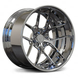 RV-DR08D: CUSTOM FORGED 2-PIECE BLACK DEEP DISH WHEELS