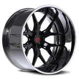 black and chrome 18inch custom wheels for chevy c10 and dodge dokota truck use, with deep concave style