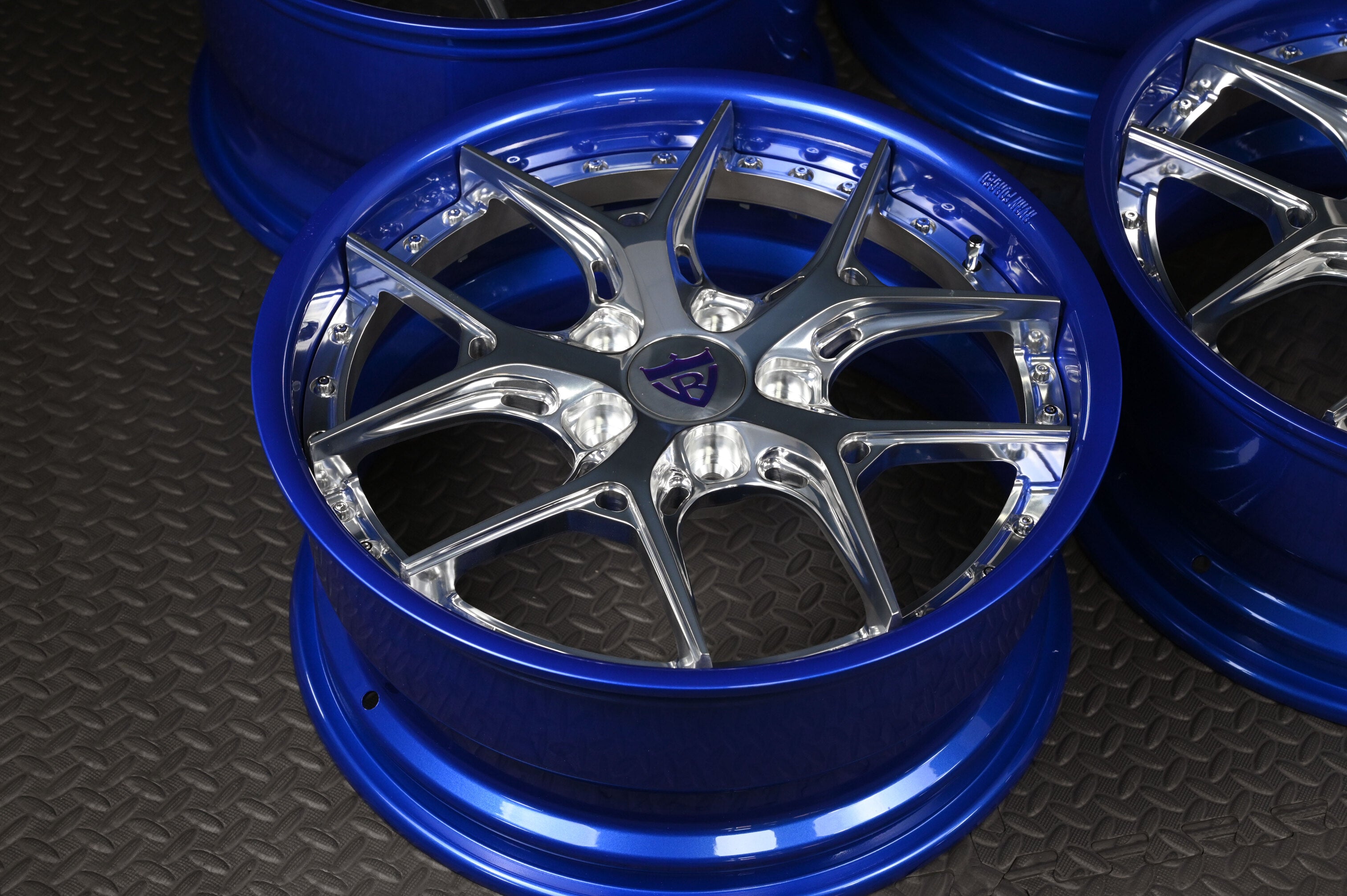 2004 Toyota Salara custom wheels-deep dish forged 2pc blue rims-RVRN Wheels-DR08D 