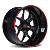 Gloss black and red deep dish custom aftermarket forged wheels&rims for trucks and suvs, RVRN Wheels RV-DR08D Series
