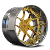 gold and chrome wheels deep dish custom aftermarket forged wheels for trucks and suvs, RVRN Wheels RV-DR08D Series