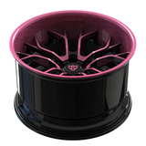 RV-DR16 - CUSTOM PINK & BLACK DEEP DISH 2-PIECE FORGED WHEELS