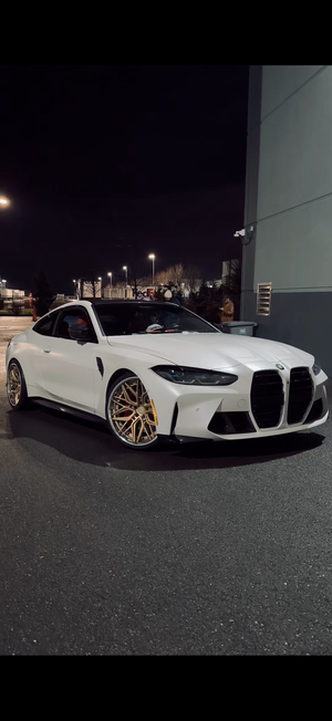 2024 BMW M4 Competition chrome wheels detail RV-DR19 multi spoke Champagne Gold 20x10 20x11 custom forged wheels