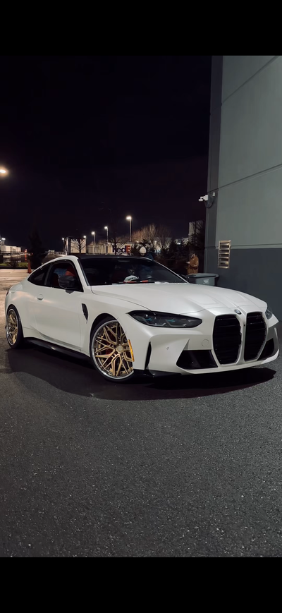 2024 BMW M4 Competition chrome wheels detail RV-DR19 multi spoke Champagne Gold 20x10 20x11 custom forged wheels
