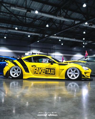 Aggressive rear fitment Scion FRS deep dish RVRN RV-DS01 forged wheels 18x10.5