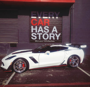 Corvette C7 Z06 custom chrome RVRN wheels side profile view