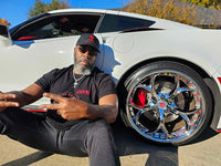 2019 Corvette C7 Z06 with RVRN RV-DS016 chrome forged wheels front angle