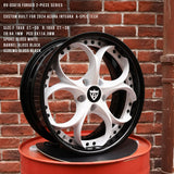 Black and white wheels for Acura-custom forged 2-piece rims RV-DS016-RVRN Forged