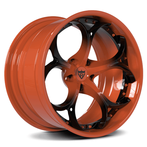 Chevrolet Corvette C8 Aftermarket Wheels-Orange and black custom forged 2-piece rims-RVRN RV-DS016 Series