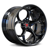 Custom 2-piece forged wheels RV-DS016, designed for Audi R8, featuring a sleek black finish and unique concavity.