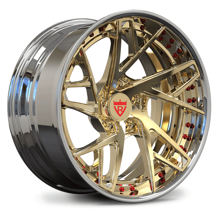 RV-DS74: CUSTOM FORGED 2-PIECE GOLD WHEELS