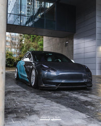 Rear wheel detailed shot RVRN RV-DT01 forged 19x11 polished aluminum blue