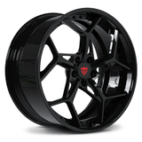 Custom forged 2-piece wheels in sleek black finish, perfect for enhancing any vehicle's style and performance.